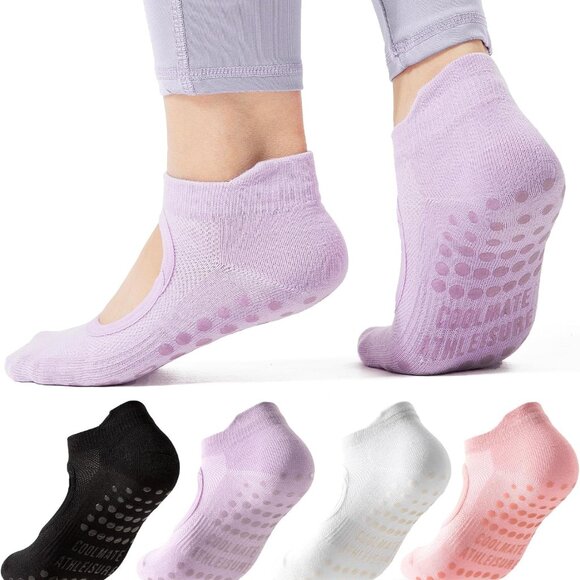 Jewelry - COOLMATE Pilates Socks with Grips for Women, Yoga Socks, Crew Non Slip Women for